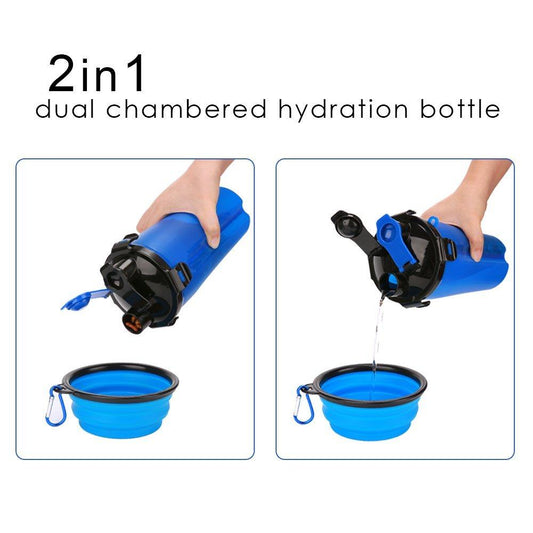 2-in-1 Pet Water & Food Bottle – Travel Must-Have for Your Fur Baby!